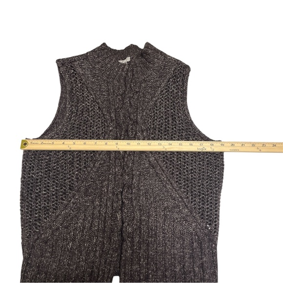 J. Jill Women’s Brown Cable Knit Cardigan Vest Open Front Sz M - Picture 5 of 9